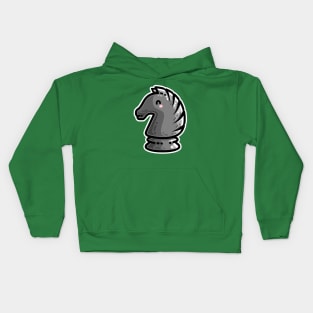 Cute Black Knight Chess Piece Kids Hoodie